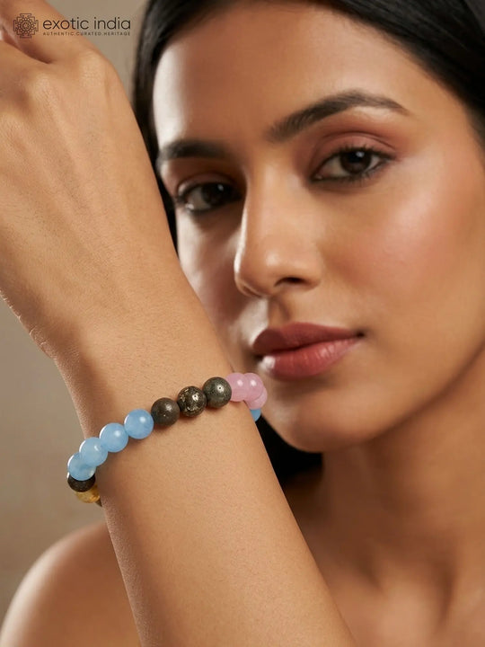 Gemini Zodiac Multi Gemstone Stretch Bracelet for Good Fortune