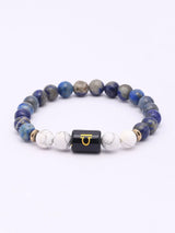 Libra Zodiac Lapis Lazuli and Howlite Stretch Bracelet