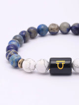 Libra Zodiac Lapis Lazuli and Howlite Stretch Bracelet