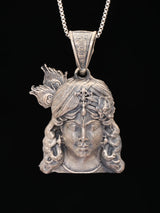 Lord Krishna Antique Finish Sterling Silver Pendant