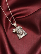 Lord Krishna Antique Finish Sterling Silver Pendant