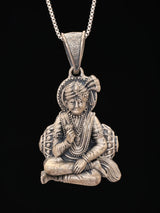 Swaminarayan Antique Finish Sterling Silver Pendant