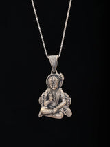 Swaminarayan Antique Finish Sterling Silver Pendant