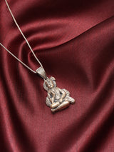 Swaminarayan Antique Finish Sterling Silver Pendant