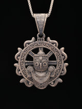 Lord Jagannath Nilachakra Antique Sterling Silver Pendant
