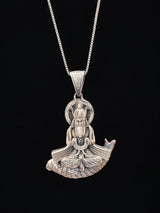 Bhagwan Jhulelal Antique Finish Sterling Silver Pendant
