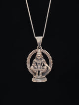 Antique Finish Lord Ayyappa Sterling Silver Pendant
