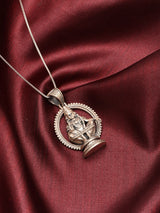 Antique Finish Lord Ayyappa Sterling Silver Pendant