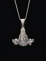 Lord Venkateswara Antique Finish Sterling Silver Pendant