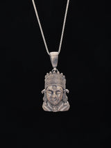 Goddess Tulja Bhawani Antique Sterling Silver Pendant