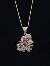 Radha Krishna Antique Finish Sterling Silver Pendant
