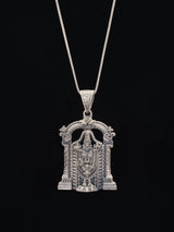 Lord Tirupati Balaji Antique Finish Sterling Silver Pendant