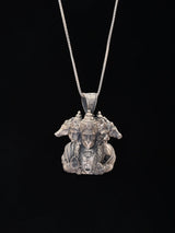 Panchmukhi Hanuman Antique Finish Sterling Silver Pendant