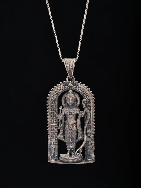 Antique Finish Sterling Silver Ram Lalla Pendant