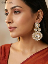 Kundan Stone Studded Groom Necklace and Earrings Set
