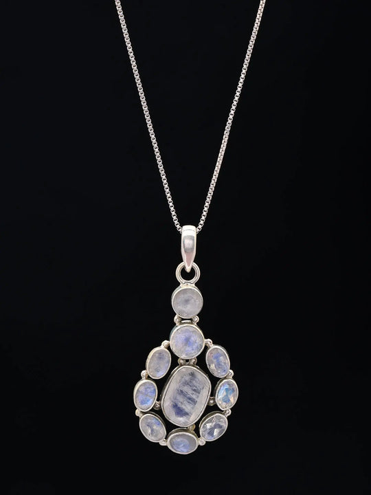 Rainbow Moonstone Sterling Silver Pendant