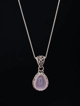Rose Quartz Teardrop Sterling Silver Pendant