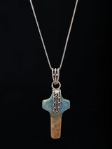 Turquoise and Sterling Silver Cross Pendant