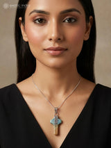Turquoise and Sterling Silver Cross Pendant