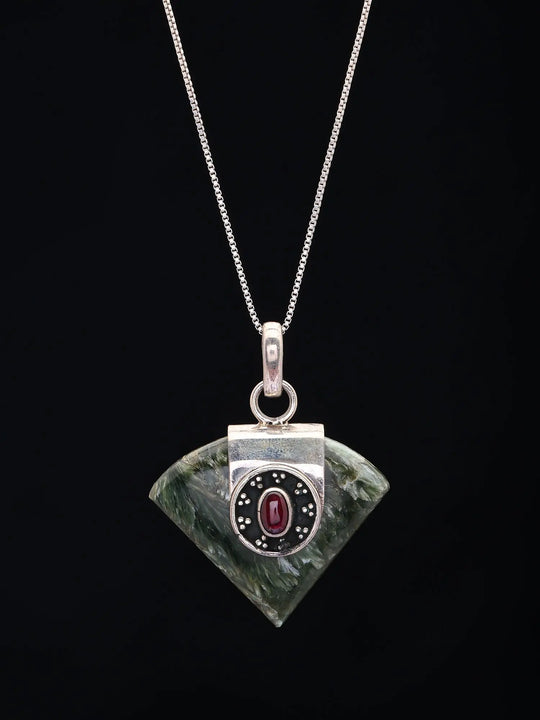 Seraphinite and Sterling Silver Pendant
