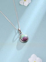 Round Cut Ruby Zoisite Sterling Silver Pendant