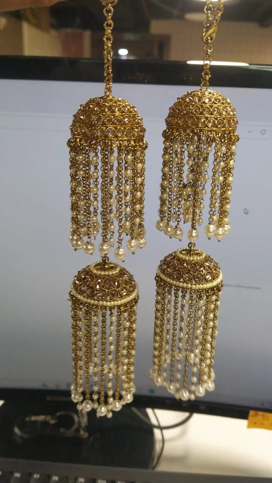 Brass Stone Studded Bridal Kaleera Set