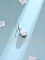 Oval Cut Moonstone Sterling Silver Pendant
