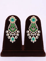 Faux Emerald Sterling Silver Bridal Necklace Set
