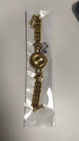 Antique Finish Kundan Brass Wrist Watch