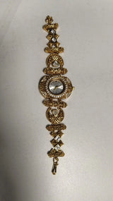 Kundan Stone Studded Brass Watch