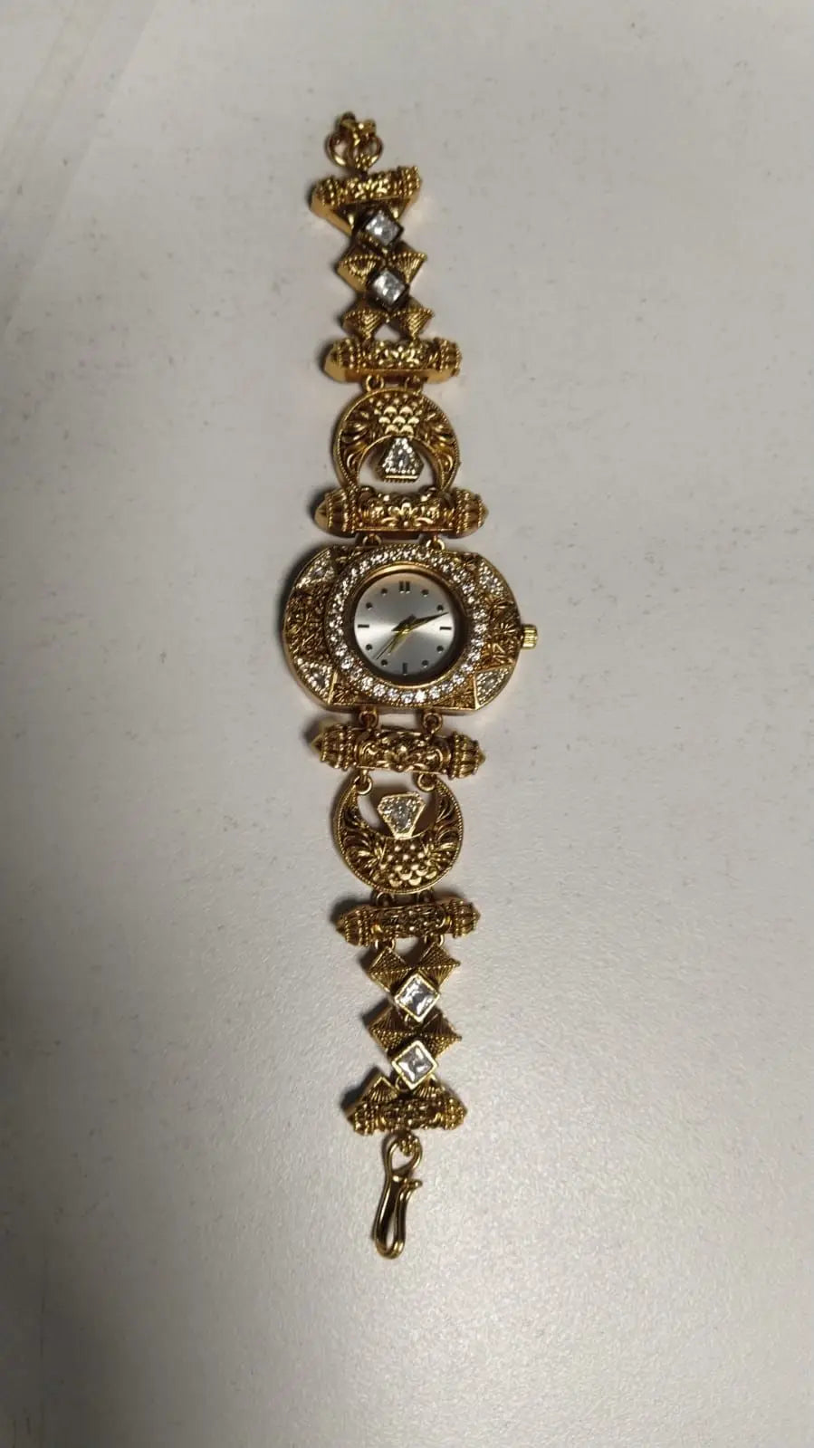 Kundan Stone Studded Brass Watch