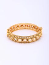 Kundan Set Brass Bangles with Polished Finish