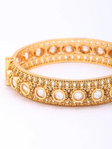 Kundan Set Brass Bangles with Polished Finish
