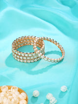 Kundan Stone Studded Brass Bangles Set of Four