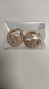Antique Finish Brass Earrings with Traditional Motifs
