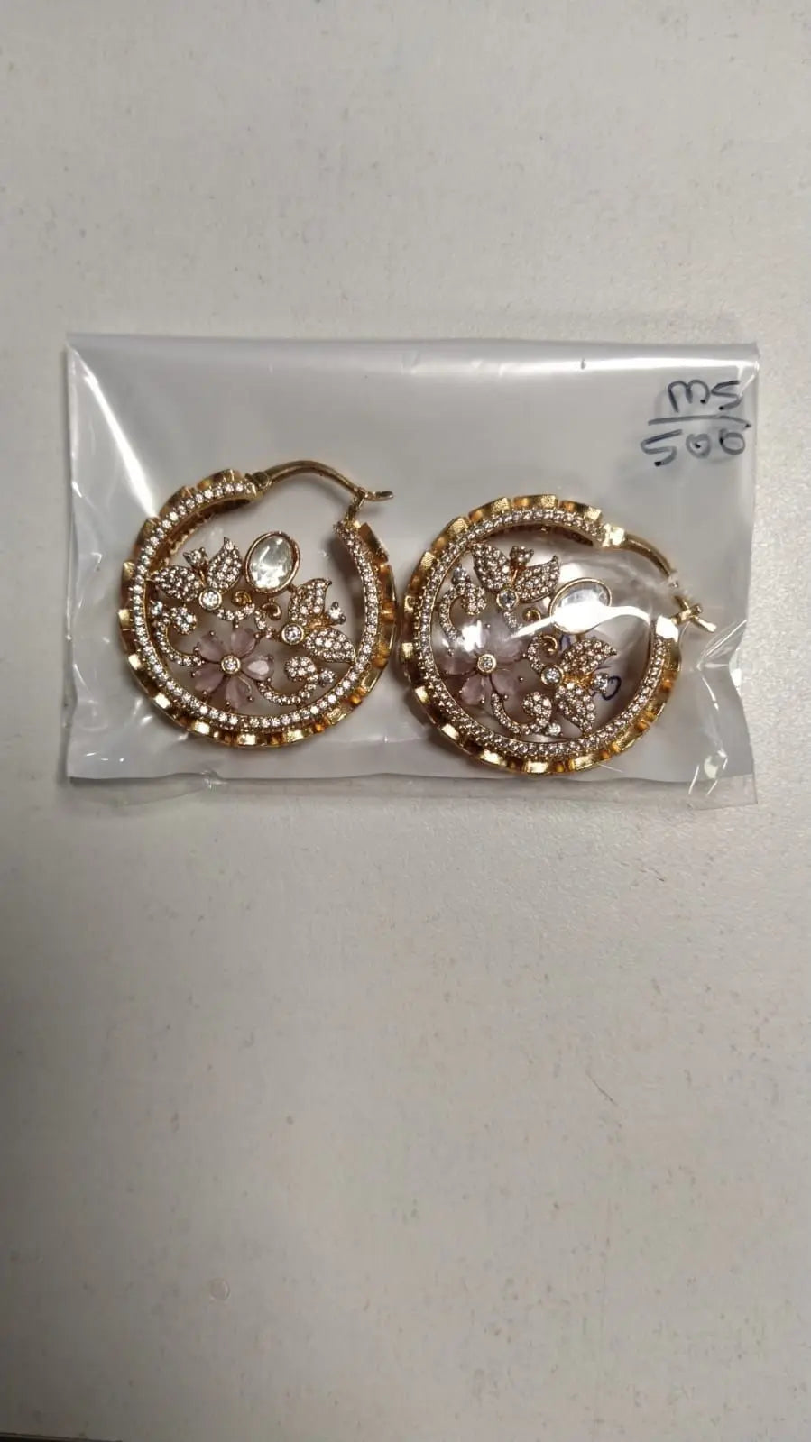 Antique Finish Brass Earrings with Traditional Motifs