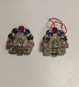 Antique Brass Earrings with Traditional Meenakari Finish