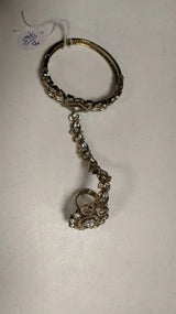 Brass Haath Phool Hand Bracelet with Floral Finger Chain