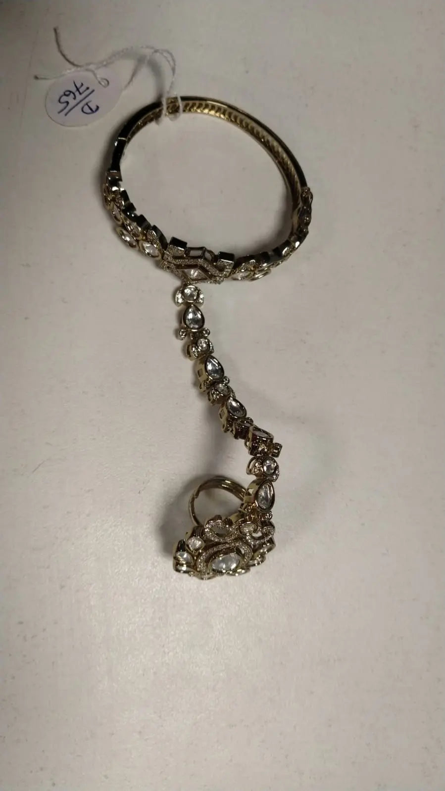 Brass Haath Phool Hand Bracelet with Floral Finger Chain