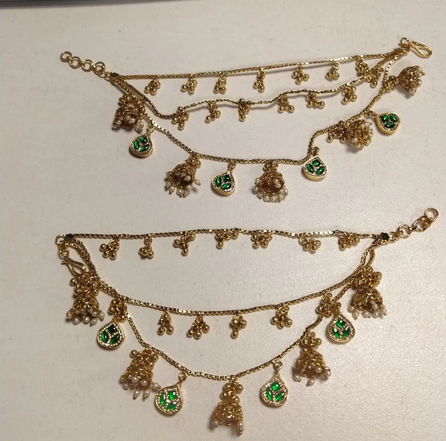 Brass Kundan Ear Chain
