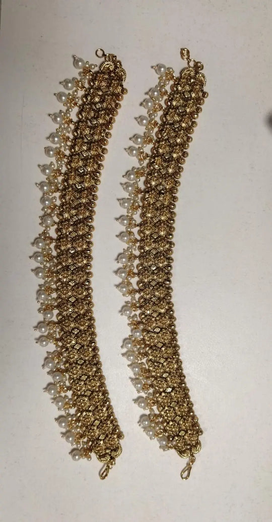 Handcrafted Brass Anklet with Traditional Indian Motifs