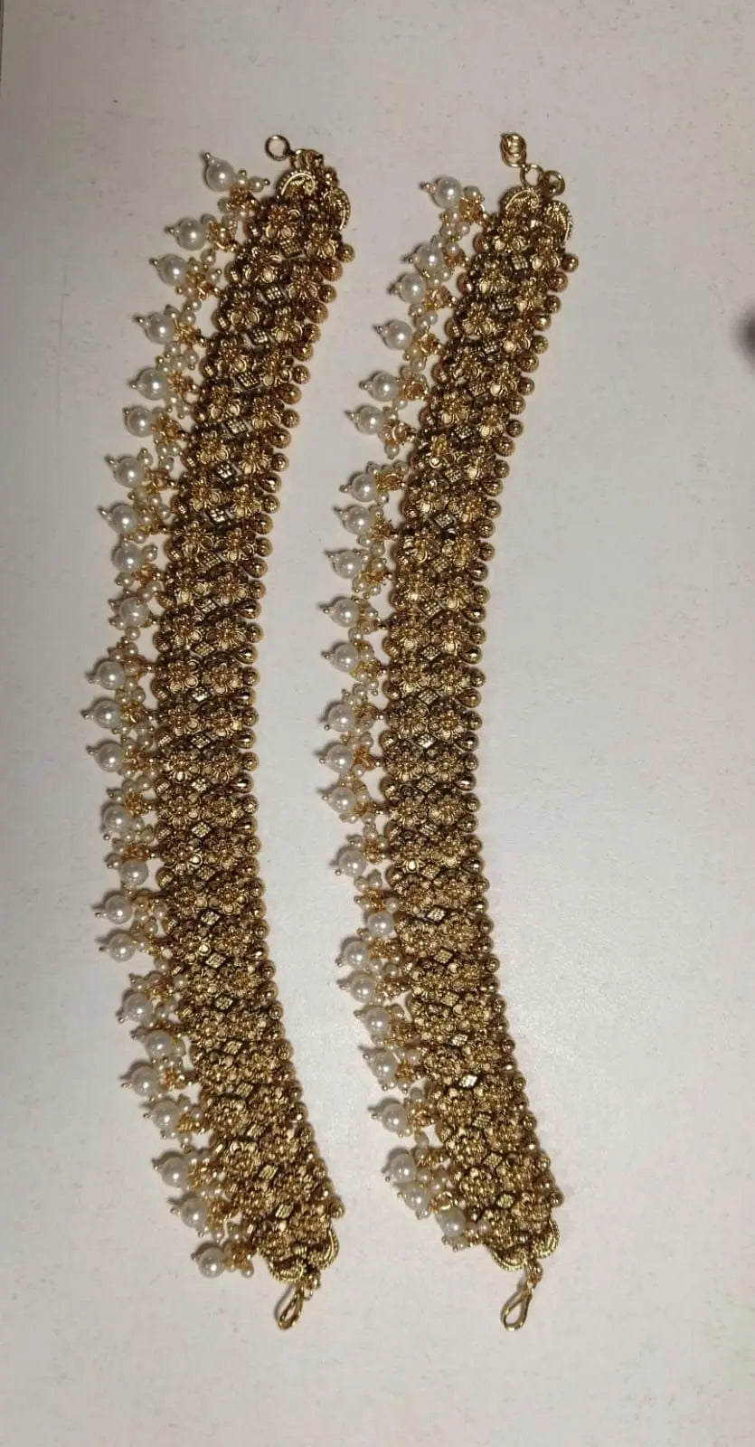 Handcrafted Brass Anklet with Traditional Indian Motifs