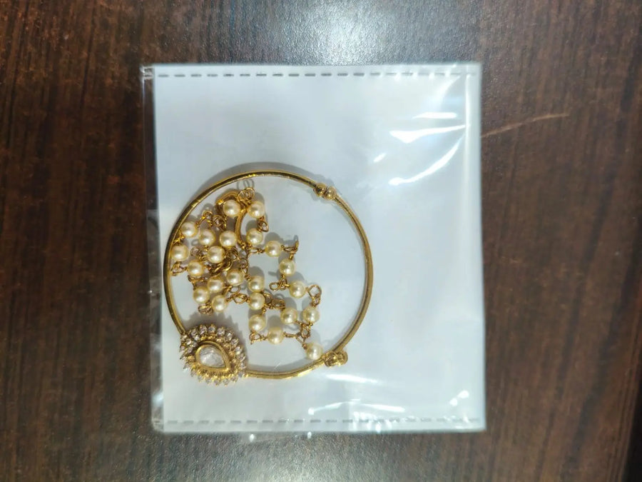 Handcrafted Brass Nose Ring with Traditional Finish