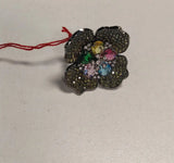 Multicolour Kundan Brass Ring