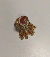 Mint Green Kundan Brass Ring