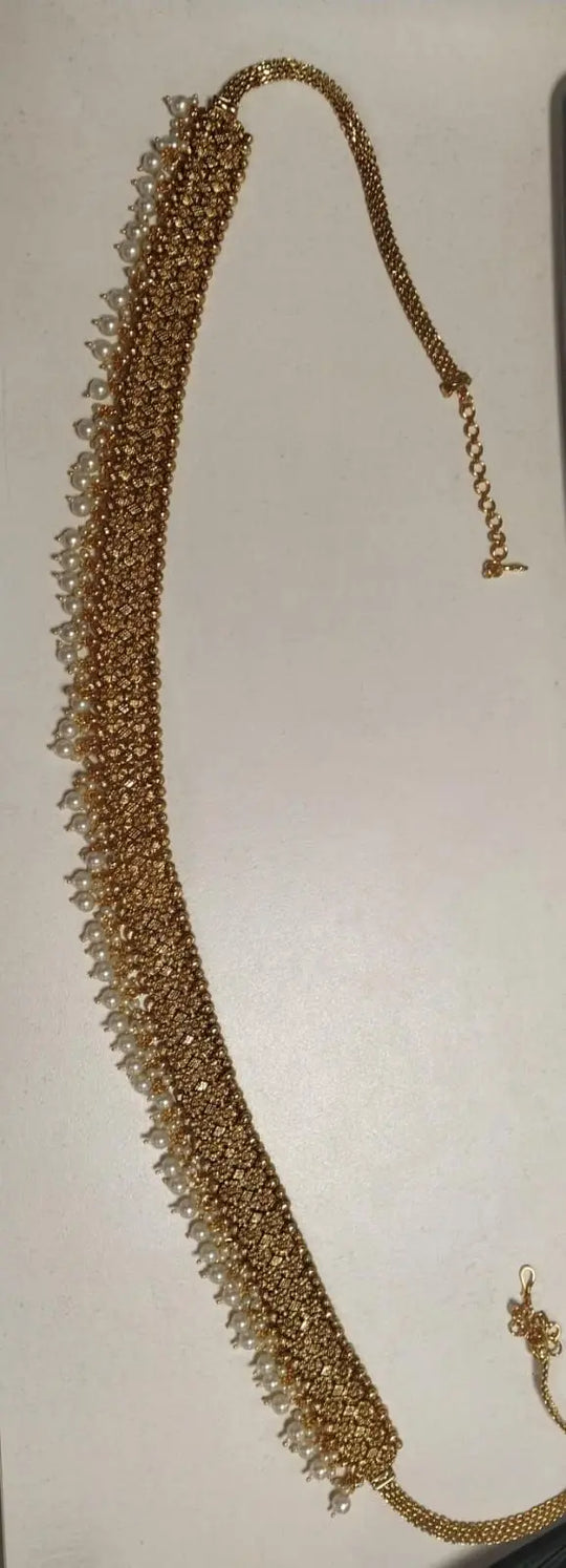 Brass Kamarbandh Waist Belt Bracelet with Antique Finish