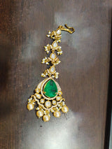 Brass Maang Tikka and Necklace Set with Antique Finish
