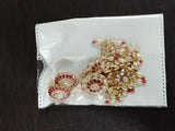 Brass Stone Studded Earrings with Traditional Motifs