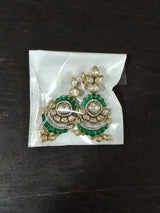 Brass Stone Studded Earrings with Ornate Detailing