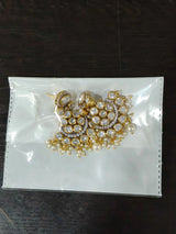Antique Gold and Pink Stone Studded Brass Earrings